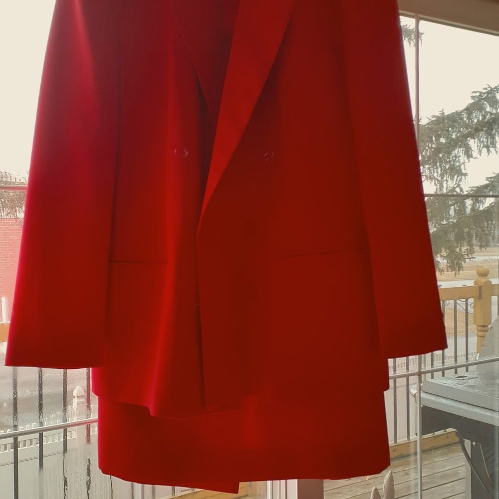 Vintage  Red Skirt suit  imagination 2 piece size 16